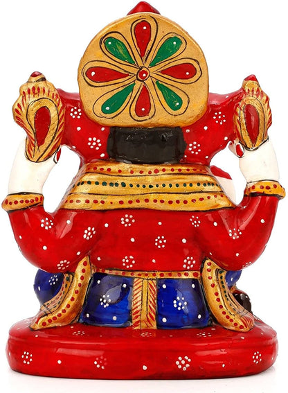 God Ganesha Blessing Statue With Meenakari Painted Work