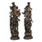 Pair Set of Radha Krishna Statue - Temple Bronze Figurine