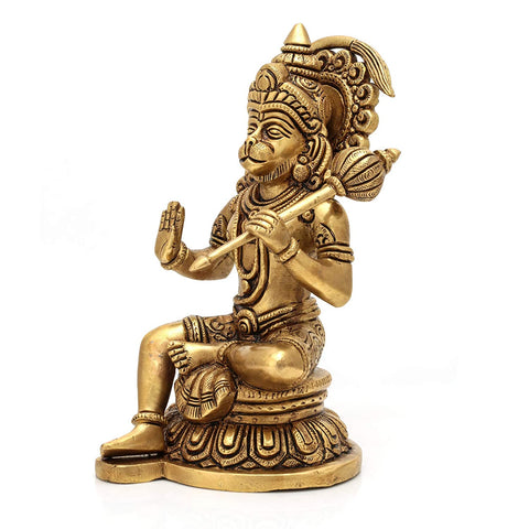 Brass Blessing Lord Hanuman Idol Murti Showpiece