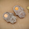 Wooden Hand Design Tea Light Candle Holder (Set of 2)