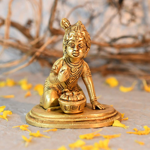 Brass Bal Krishan Laddu Gopal Statue Kbs131