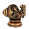 Brass Relaxing Ganesha On Conch Idol Statue Gbs202