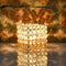 Metal Square Shape Crystal Tealight Candle Holder