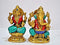 Pair Of Lakshmi Ganesha Brass Idol Murti Statue