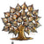 Metal Betel Leaf Tree With LED Light Mounted Wall Hanging Showpiece 