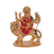 Gold Plated Ceramic Durga Idol On Lion Showpiece