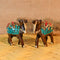 Wooden Art Pair of Camel with Stone Work Showpiece