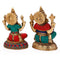 Brass Sitting Lakshmi Ganesh Idol Murti Showpiece