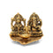 Metal  Lakshmi Ganesha Idol Sitting On Leaf With Diya Oil Lamp Lgbs169