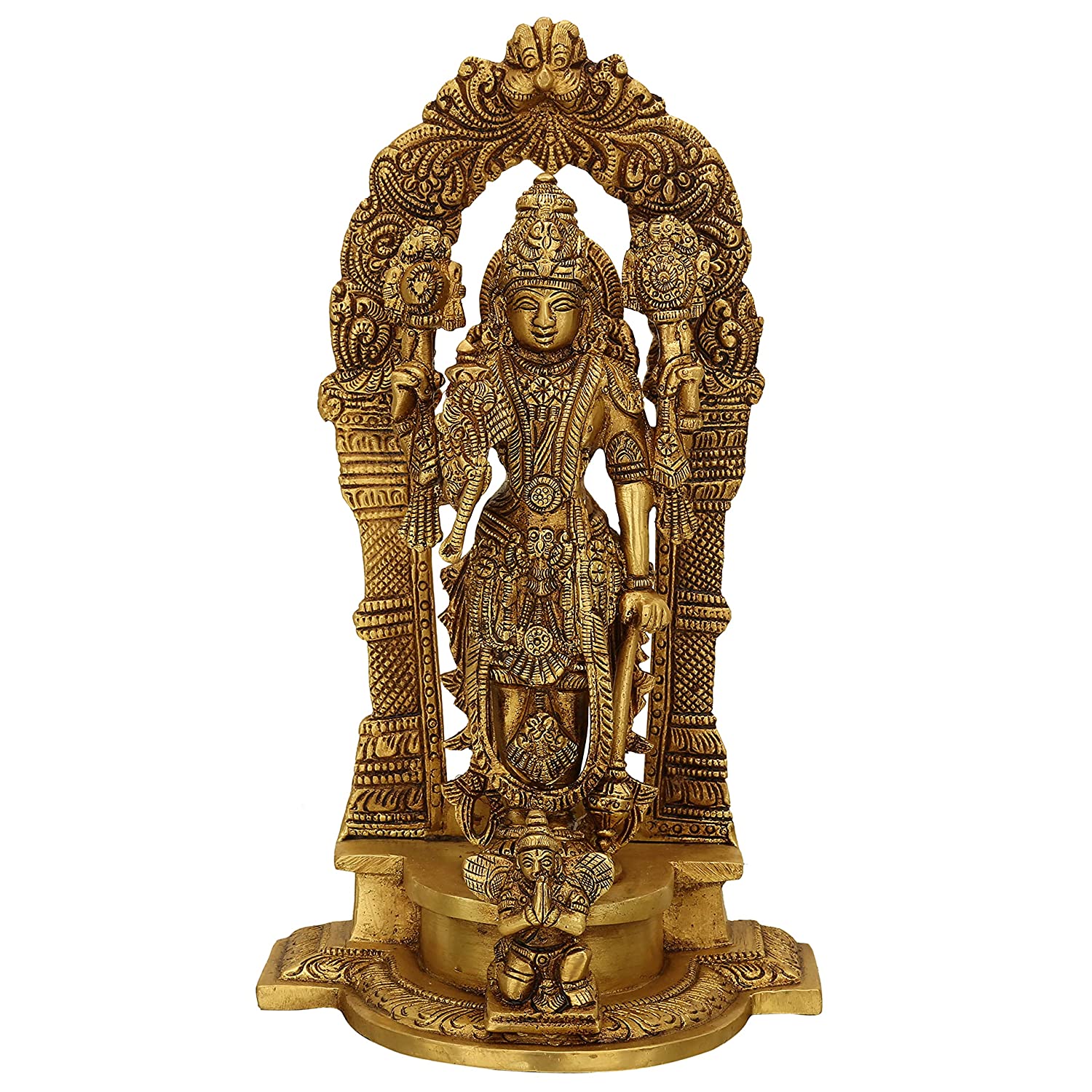 Standing Vishnu Brass Idol Murti Statue