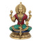 Hand Carved Brass Idol of Goddess Lakshmi With Inlay Work