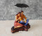 Miniatures Romantic Couple Under Umbrella Statue Showpiece