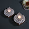 Wooden Block Printed Leaf Shaped Tealight Holder 