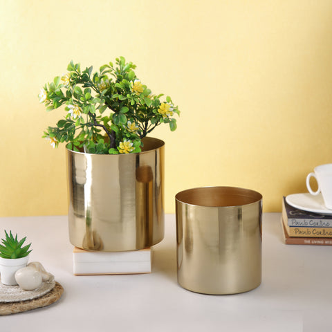 Metallic Gold Planter Pot Set of 2