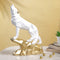 Resin Geometric White Wolf Decorative Showpiece