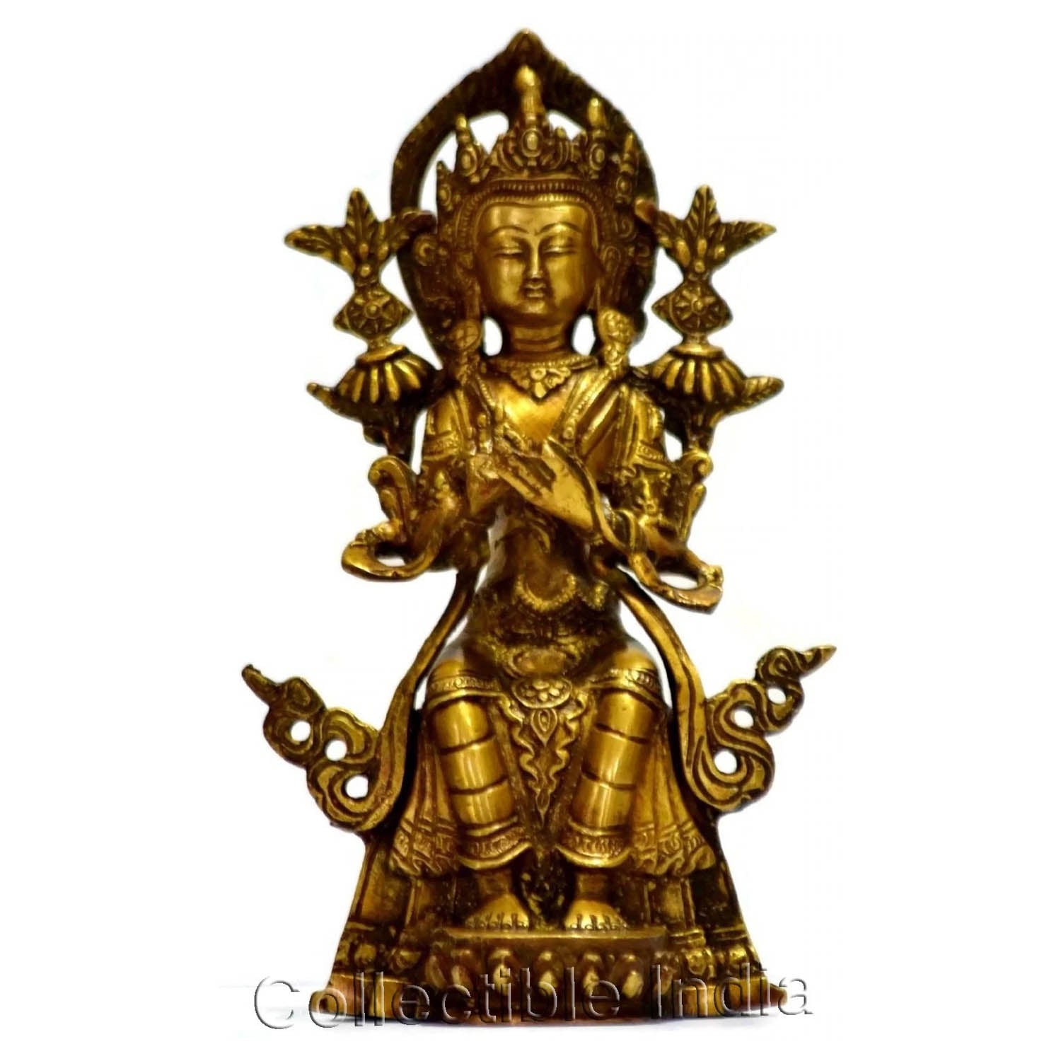 Brass Maitreya Buddha Idol Showpiece Statue