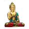 Multicolored Blessing Buddha Idols Turquoise Stone Brass Showpiece