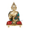 Fengshui Buddha Idol Brass Statue with Colorful Stone Work 