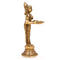 Brass Beautiful Lady Holding Diya Oil Lamp Stand Showpiece