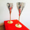 Brass Royal Gold and Silver Plated Flute Wine Glass Set (Set Of 2)