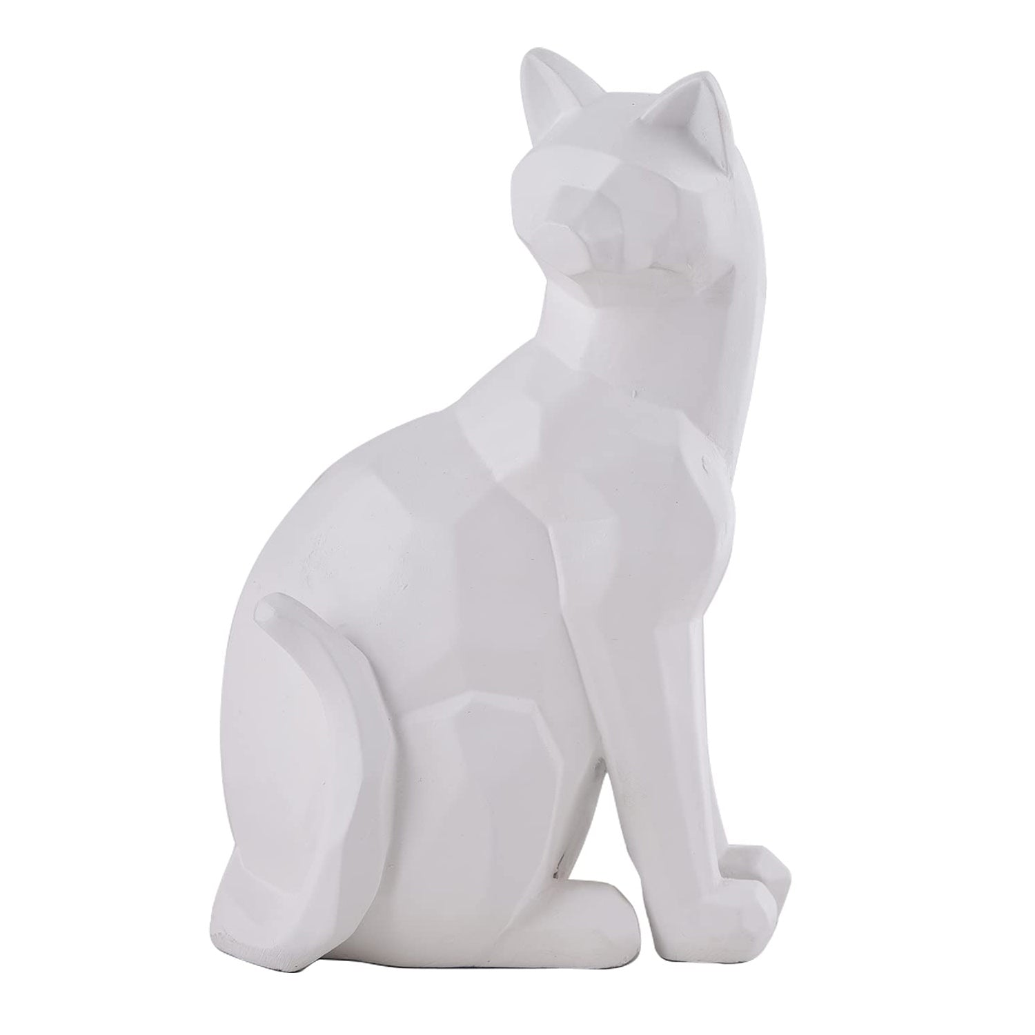 Polyresin Statue of Cat in Sitting Position Decorative Figurine