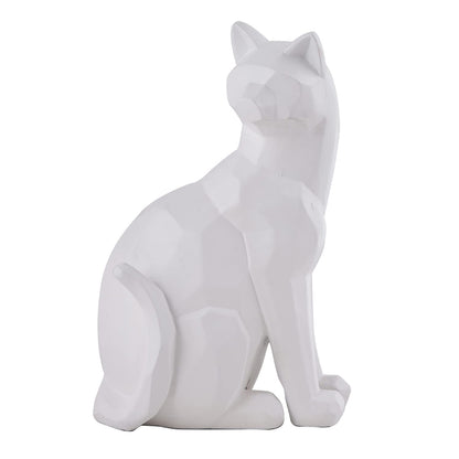 Polyresin Statue of Cat in Sitting Position Decorative Figurine