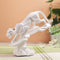 Ceramic White Panther Showpiece for Home Decor