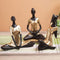 Yoga Posture of Ladies Resin Decorative Statue ( Set of 3 )