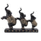 Trunk Up Sculpture of Elephant Family Decorative Statue