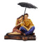 Miniatures Romantic Couple Under Umbrella Statue Showpiece