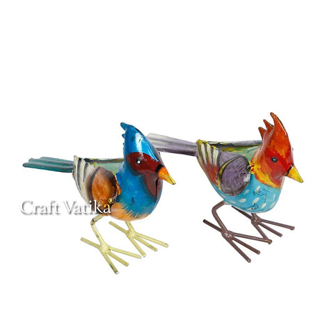 Handpainted Iron Bird Showpiece 6x4.5x2.5 Inches