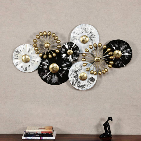 3D Abstract Round Plates Wall Hanging Showpiece