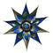 Metal Star Flower Mounted Wall Hanging Showpiece