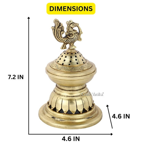 Peacock Shaped Brass Golden Diya For Decoration Dfbs426