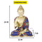 Brass Blue Buddha Statue Idol With Inlay Stone Work,Multicolor-Bts212,14X11X7 Inches