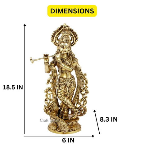 Large Krishna Brass Idol Statue For Daily Worship Kbs161