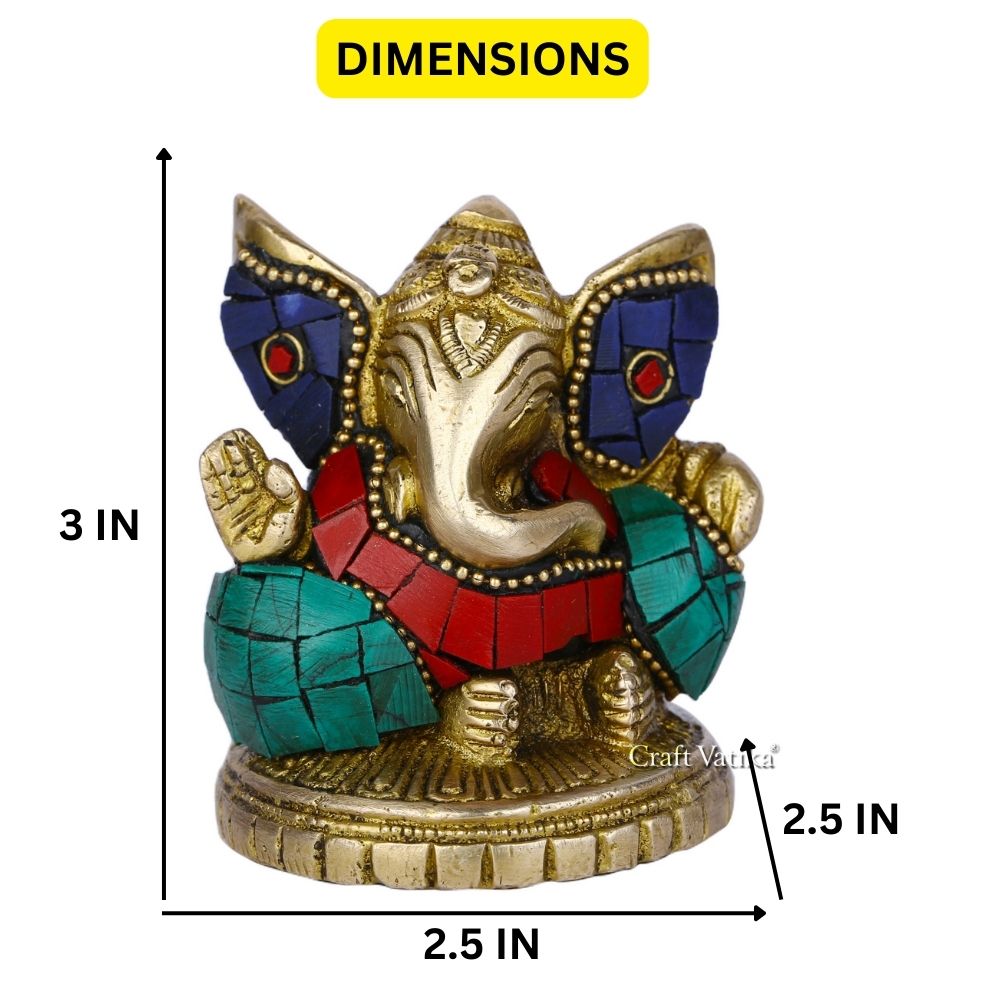 Lord Ganesh Sitting Brass Idol, Gts203