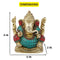 Brass Ganesha Statue With Turquoise Stone Inlay Work Gts253