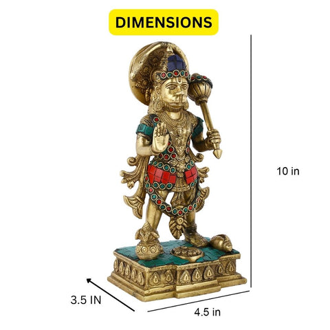 Lord Bajrang Bali Large Size In Standing Position Brass Idol Hts115