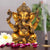 Golden Lord Taj Ganesha Brass Puja Statue