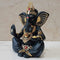 Ceramic Gold Plated Blessing Ganesha Idol In Black Color