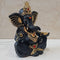 Ceramic Gold Plated Blessing Ganesha Idol In Black Color