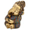 Brass Sitting Baby Bal Ganesh Idol Statue With Colored Stones