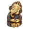 Brass Sitting Baby Bal Ganesh Idol Statue With Colored Stones