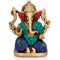 Brass Blessing Ganesh Chaturbhuj Posing Idol Murti