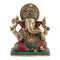 Brass Blessing Ganesh Idol Statue With Turquoise Stone