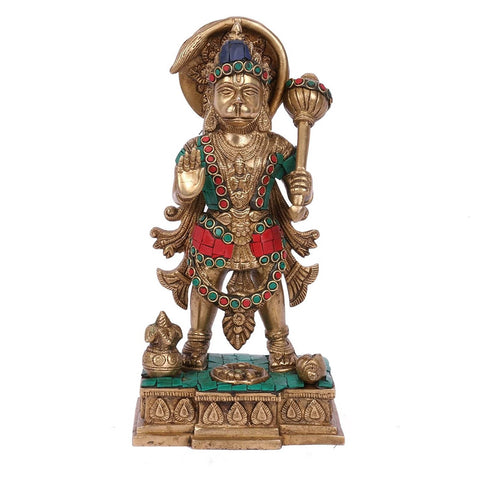 Lord Bajrang Bali Large Size In Standing Position Brass Idol