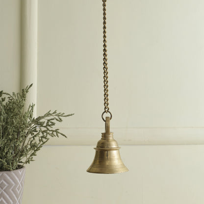 Golden Brass Hanging Bell Ghanti for Temple