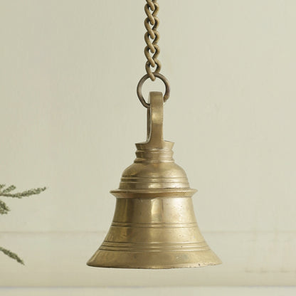 Golden Brass Hanging Bell Ghanti for Temple