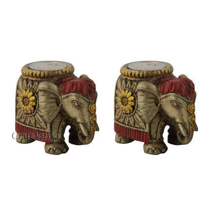 Elephant Shaped Tea light Candle Holder (Set of 2)